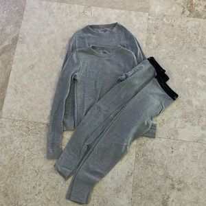 2 pairs Hanes gray thermals - size Small (6-8)